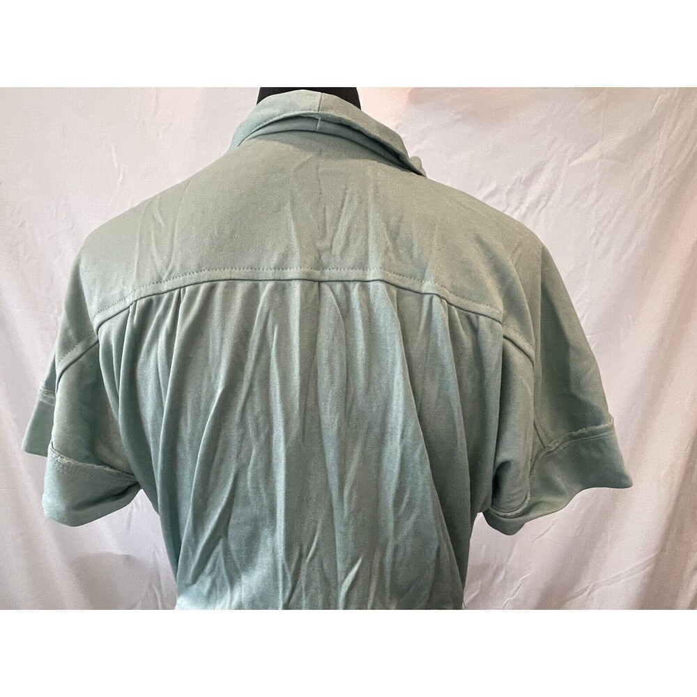 Vintage Montgomery Ward Shirt dress Fit And Flare MIDI Mint Green - Picture 8 of 9